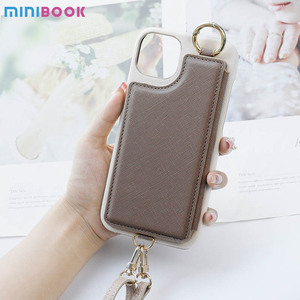 Minibook custom Cellular Saffiano Phone bags Case mirror cinturino da polso card sliding lanyard wallet phone case per Iphone 14 - Product Image 4
