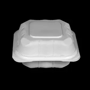 5,5 * 5,5-Zoll-Thermoform-Klappdeckel-Lebensmittelbehälter herausnehmen Togo-Behälter Schaumstoff-Ersatz behälter Aufbewahrung boxen und-behälter MFPP