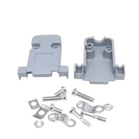 DB15 VGA Male / Female Plug 15Pin 3 Baris Konektor D-Sub Penutup Plastik Cangkang Belakang