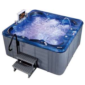 Bañera de hidromasaje acrílica inteligente para exteriores con elevador de TV, chorro de agua, luz LED, sistema de masaje de cuerpo completo, asientos ergonómicos y escalones de entrada - Product Image 3