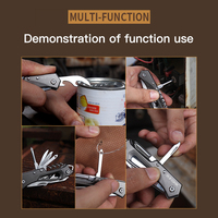 Couteau pliant de survie multifonction 14-en-1 en acier inoxydable 440 et aluminium, le plus vendu, pour camping et extérieur, avec porte-clés