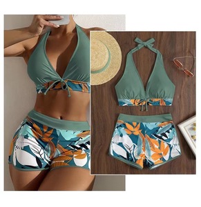 Ensemble de bikini à taille haute pour femmes, imprimé, short de bain avec string, vêtements de plage, maillot de bain - Product Image 3