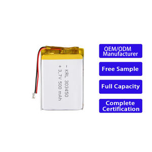 OEM ODM 303450 500mAh <span class=keywords><strong>3</strong></span>.7V kantong baterai Lithium polimer untuk mainan elektronik kecil pemasangan mudah isi ulang Tinggi - Product Image 1