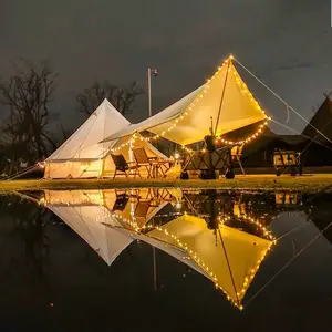 Großhandel Luxus Familie Outdoor Camping Cavas Zelt 3m 4m 5m 6m 7m wasserdichtes Baumwoll Canvas Glocken zelt