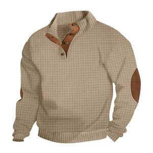 Camisa de Manga Larga para Hombre, Primavera 2025, Color Sólido, Cuello Medio Abierto, Estilo Retro Casual, Cómoda y a la Moda - Product Image 5