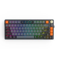 Clavier de jeu rechargeable USB avec écran TFT, bouton de volume, éclairage RGB, modes multiples (sans fil 2,4 GHz + BLE 5.0)