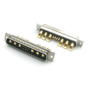 Chất lượng cao deyconn D-SUB 13w6 nữ nối cup 20A cao hiện tại thẳng Vàng pin cao cấp hàn dây loại PCB Đen - Product Image 1