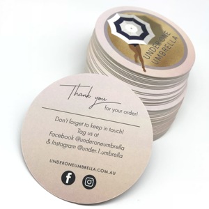Su misura di grande formato rotondo 800gsm stampa LOGO del MARCHIO grazie per invito carta di carta - Product Image 2