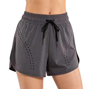 Customized Women's Double Layer Fitness Sports Shorts Breathable Solid Color Motorcycle Clothing Comfortable Baggy Shorts