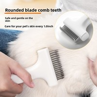 Peigne démêlant pour animaux de compagnie, pour chats et chiens, en acier inoxydable, avec lames incurvées arrondies pour les nœuds, les nattes et les poils lâches
