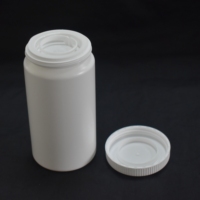 Flacon en plastique HDPE blanc de 150ml pour capsule de pilules de médecine orale solide avec double bouchon bouchon à vis de haute qualité