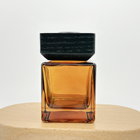 Flacon carré de luxe en verre cristal 100 ml avec bouchon à vis anti-déversement pour huiles essentielles, parfums et diffuseurs à bâtonnets, idéal pour la décoration intérieure