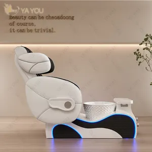 Classic Luxury Black And White Color Fiberglass Base Pedicure Chair Full Body Massage With Surfing Function Foot Massage Chair