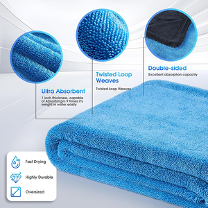 Toalla de microfibra de bucle retorcido para secado de coches, diseño de trenzas, color sólido, paño de limpieza multiusos para el hogar y la cocina - Product Image 3