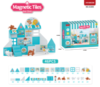 Blocs de construction magnétiques XINBIDA Deluxe Pet Hospital, jouet d'assemblage clinique vétérinaire 3D avec figurines multi-animaux