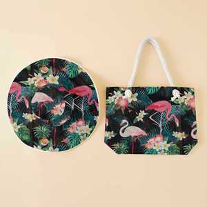 ชุดกระเป๋าผ้าใบสองชิ้นสไตล์ยุโรปและอเมริกา พร้อมหมวกชายหาด ดีไซน์เรียบง่ายทันสมัย เหมาะสำหรับการช้อปปิ้งและสวมใส่สบายๆ - Product Image 5