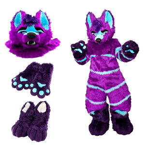 Costume <span class=keywords><strong>da</strong></span> Mascotte per Adulti per Feste di Halloween, Travestimento <span class=keywords><strong>da</strong></span> Husky Grigio, <span class=keywords><strong>Lupo</strong></span>, <span class=keywords><strong>Cane</strong></span>, Volpe, Animale Peloso, Cosplay, Vestito Elegante - Product Image 3