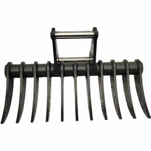 bibo 2026 Fourniture d'usine Râteau à racines en acier pour mini-excavatrice de 1,2 tonne, type pelle de terrassement et grappin - Product Image 1