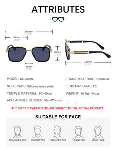 Partagás, venta al por mayor, moda, diseñador de moda, logotipo personalizado, Metal, doble puente cuadrado UV400, gafas de sol, gafas de sol para hombre - Product Image 6
