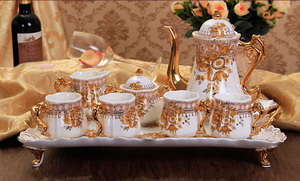 Service à thé en céramique de luxe européen à motif floral Phnom Penh, en promotion - Product Image 4