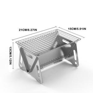 Parrilla Multifuncional Plegable para Fogatas, Parrilla Portátil de Acero Inoxidable para Acampar, Parrilla de Carbón para Barbacoa - Product Image 2