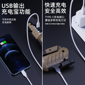 Lámpara de Trabajo LED Recargable y Plegable, Banco de Energía de 3600mAh, Base Magnética, Lámpara de Inspección para Automóviles - Product Image 2