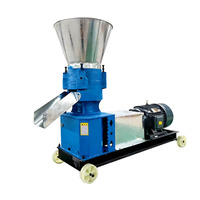 Machine à granulés à matrice plate électrique monophasée 220V, mobile sur roues, 150-500kg/h, pour ferme avicole et d'élevage écologique familiale