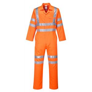 PORTWEST - RT42ORTM High visibility RIS <b>orange</b> tall poly-cotton coverall - EAN 5036108119578 <b>HI</b>-<b>VIS</b> WORKWEAR - Product Image 1
