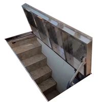 Porte escamotable motorisée étanche, porte secrète invisible à commande à distance automatique pour sous-sol et remise