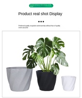 Pot bunga plastik desain Roma besar, dalam ruangan luar ruangan dekorasi taman tahan lama ringan jenis paket penggunaan lantai Desktop