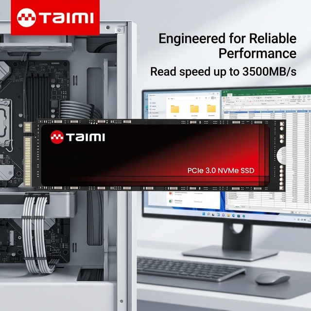 Taimi Elite Value M.2 PCIe 3.0 NVMe SSD 512GB Internal Solid State Disk for Desktop 3500MB/s Read Speed High Performance