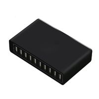 Cargador de CA de Escritorio de Carga Rápida de 5V 12A 60W, Cargador Portátil de Viaje de 10 Puertos para Teléfonos Móviles con Enchufe para EE. UU./UE/Reino Unido/Australia