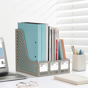<span class=keywords><strong>COMIX</strong></span> Porte-revues en plastique épais blanc à quatre compartiments, organiseur de documents de bureau grande capacité pour usage professionnel - Product Image 5