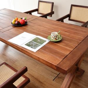 Mesa Larga de Teca Vintage, Estilo Retro del Sudeste Asiático, Mesa de Comedor Rectangular, Madera Sólida Ecológica Hecha a Mano para Hotel, Villa o Hostal - Product Image 3