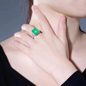 Anillo de Esmeralda Natural de <span class=keywords><strong>Colombia</strong></span> de 9.92ct en Oro de 18k SGARIT, Joyería Fina para Mujer, Joyería de Piedras Preciosas, Anillo de Esmeralda de Estilo Vintage OEM - Product Image 5