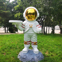 Statue décorative en résine en métal animal personnalisée en usine Sculpture d'astronaute en fibre de verre pour la décoration extérieure