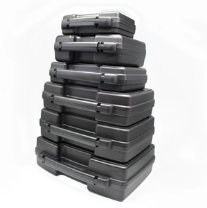 DF0730 Caja de Herramientas Portátil de Plástico Negro Personalizada con Cerradura, Caja de Almacenamiento de Herramientas de Diversos Tamaños - Product Image 1