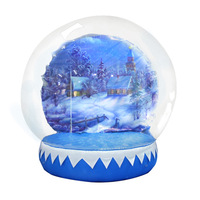 Boule de flocon de neige blanche transparente boule de cristal affichage du centre commercial dessin animé du jour de l'an boule gonflable gonflable