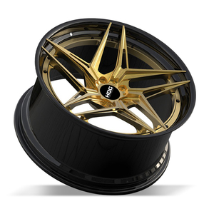 Jantes forgées HQG <span class=keywords><strong>2</strong></span> pièces 17 18 19 20 22 23 24 pouces 5x112 5x114.3 5x130 noir brillant Full Face 6061 T6 Roues forgées pour AUDI Q2L - Product Image 3
