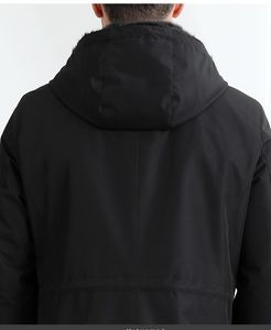 Parka longue noire vierge en fourrure pour hommes avec logo personnalisé, parkas d'hiver, veste, <span class=keywords><strong>manteau</strong></span> pour hommes 2021 - Product Image 5