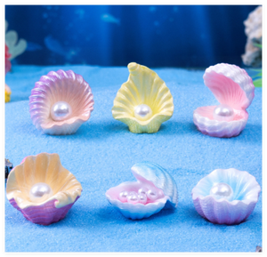 Büyük minyatür şekil 3D reçine sanat deniz kabukları inci kabuklu okyanus plaj kum <span class=keywords><strong>Mermaid</strong></span> akvaryum mikro manzara Diy süsler dekor - Product Image 3