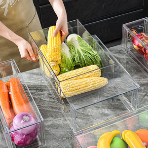 Refrigerator Freezer Drawer Organizer Transparent Rectangle BPA Free Food Grade Storage For Kitchen Fridge Organization - Product Image 3