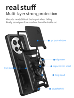 Coque de protection d'objectif pour OnePlus 13 12 5G 12R avec anneau de confidentialité pour appareil photo et support pour OnePlus Ace 3 Nord 4 CE4 CE3 Lite
