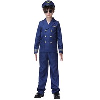Costume d'Halloween pour enfant : Hôtesse de l'air, Capitaine ou Steward bleu marine CARR-004