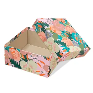 large eternal box with lid custom mom floral flower bouquet pattern gift paper box set packaging