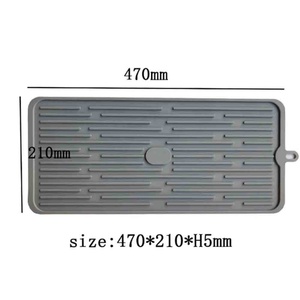 (L X W) 47 X 21cm Kitchen Sink Splash Guard for Multipurpose Heat Resistant Mat Silicone Drainer Mat Silicone <b>Trivet</b> Mats - Product Image 2