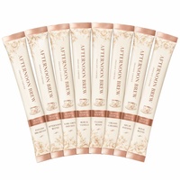 Premium Quality Sachet Pack Tear Notch 2g Floral Rose Gold Cream Tea Room Instant Coffee Stick Packaging Bag for Cafe Brand OEM