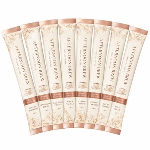 Premium Quality <strong>Sachet</strong> Pack Tear Notch 2g Floral Rose Gold Cream Tea Room Instant <strong>Coffee</strong> Stick Packaging Bag for Cafe Brand OEM - Product Image 1
