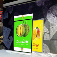 Kotak Lampu LED Aluminium Ultra Tipis A1 A2 A3 A4 untuk Iklan Kustom, 5000 Lumens Super Terang, Bingkai Poster Menu Persegi Panjang