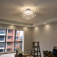 Lampu Langit-langit Kerucut Pinus PVC Bentuk Bunga Kreatif Lampu Kamar Tidur Modern Sederhana Nordik Hangat dan Romantis untuk Ruang Tamu Kecil Rumah